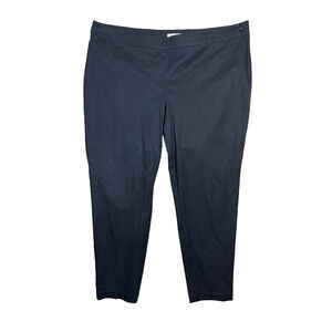 Eileen Fisher Black Zipper Back Ankle Side Zip Pants XL Organic Cotton Stretch